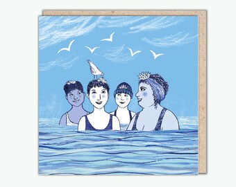 Swimmer's Greeting Card, 'Water Lilies' by PaperBird