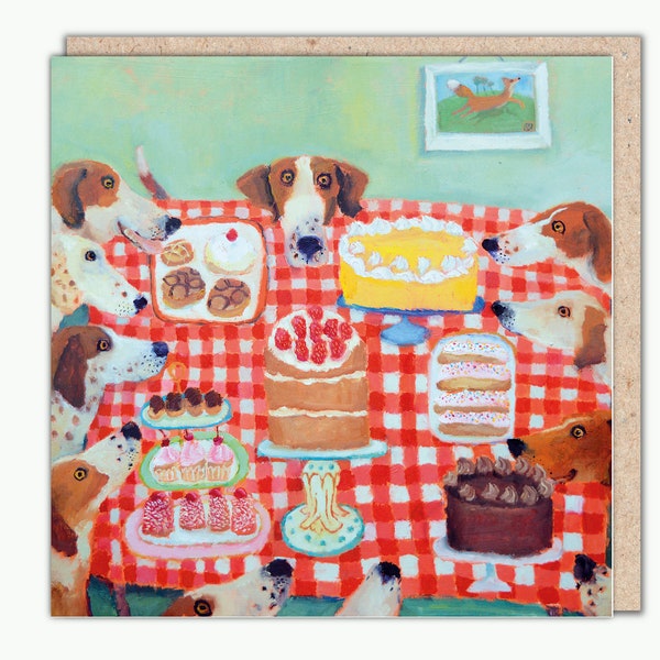 Let Them Eat Cake greeting card by Vanessa Cooper.