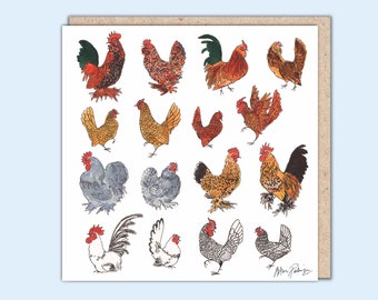 Beautiful Bantam Chickens Greeting Card by Arthur Parkinson, PaperBird