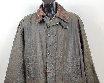 Veste homme Barbour Vintage Border Green C50/127 cm Manteau ciré vert homme taille XXL