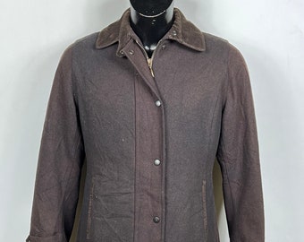 Barbour women's brown wool coat UK10 Small Brown Wool Lady coat