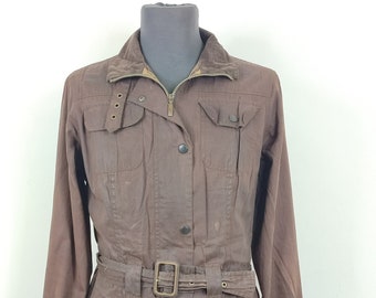 Barbour women's brown jacket UK10 Small Brown Lady Wax Utility Mac jacket Small size 40