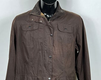 Barbour Brown Short Lightweight Jacket Unisex UK18 Size 46 Brown light wax Jacket UK18