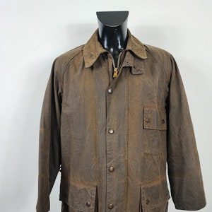 RARE Barbour Solway Zipper Waxed C42/107 cm Large- Vintage Solway Zipper  waxed Jacket Size Large