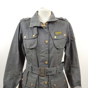 Chaqueta negra Barbour International para mujer. Chaqueta de moto negra para mujer, talla 12 del Reino Unido.