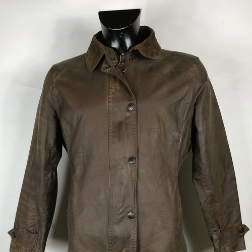 Women's brown shops poodle Newmarket UK12 tg.42 Brown wax newmarket lady coat