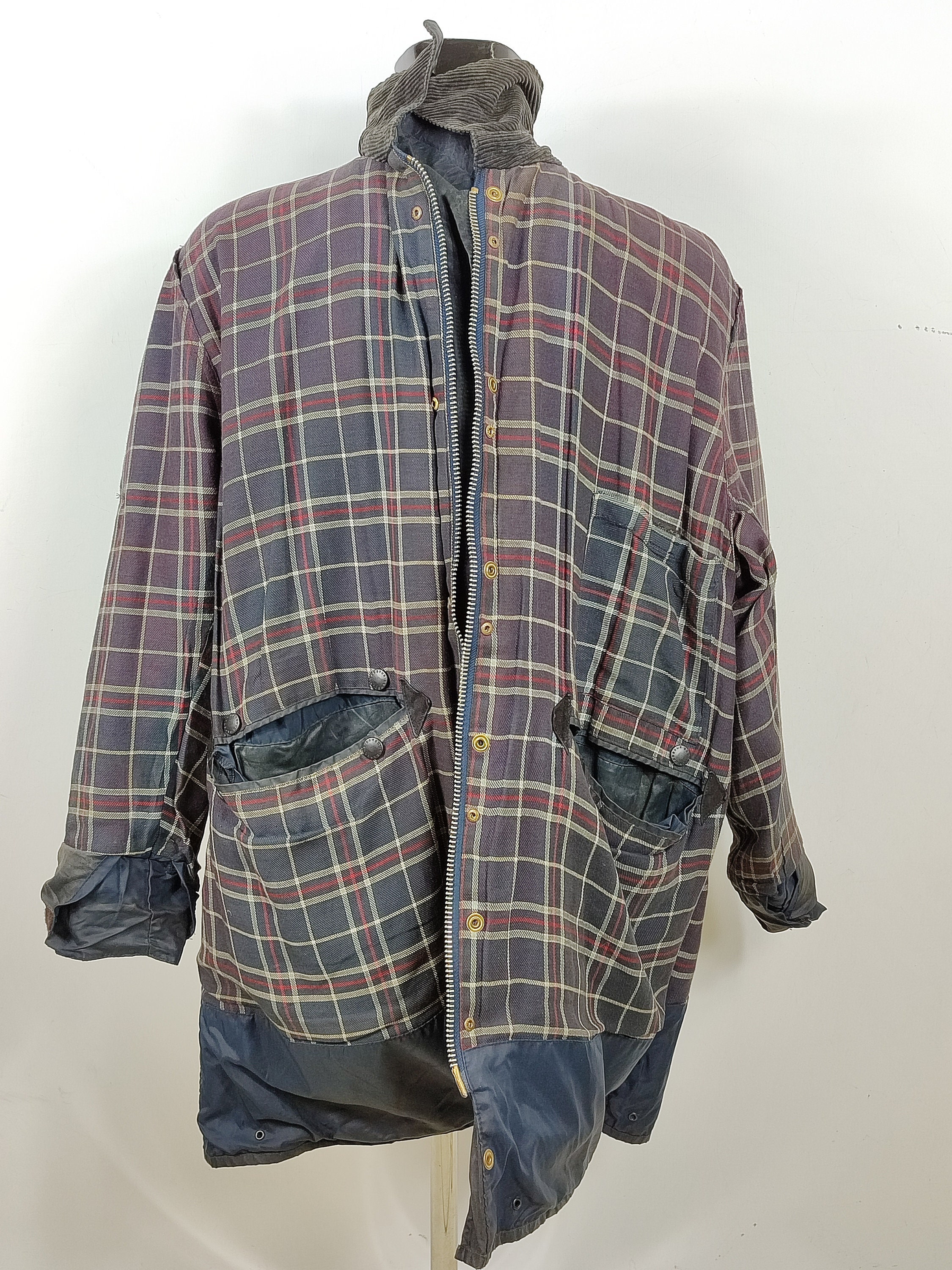 Barbour Border Blue Jacket Vintage Waxed C46/117 Cm - Navy