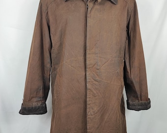 Barbour man Merton mac brown coat XL - Man Merton brown wax trench coat size XLarge