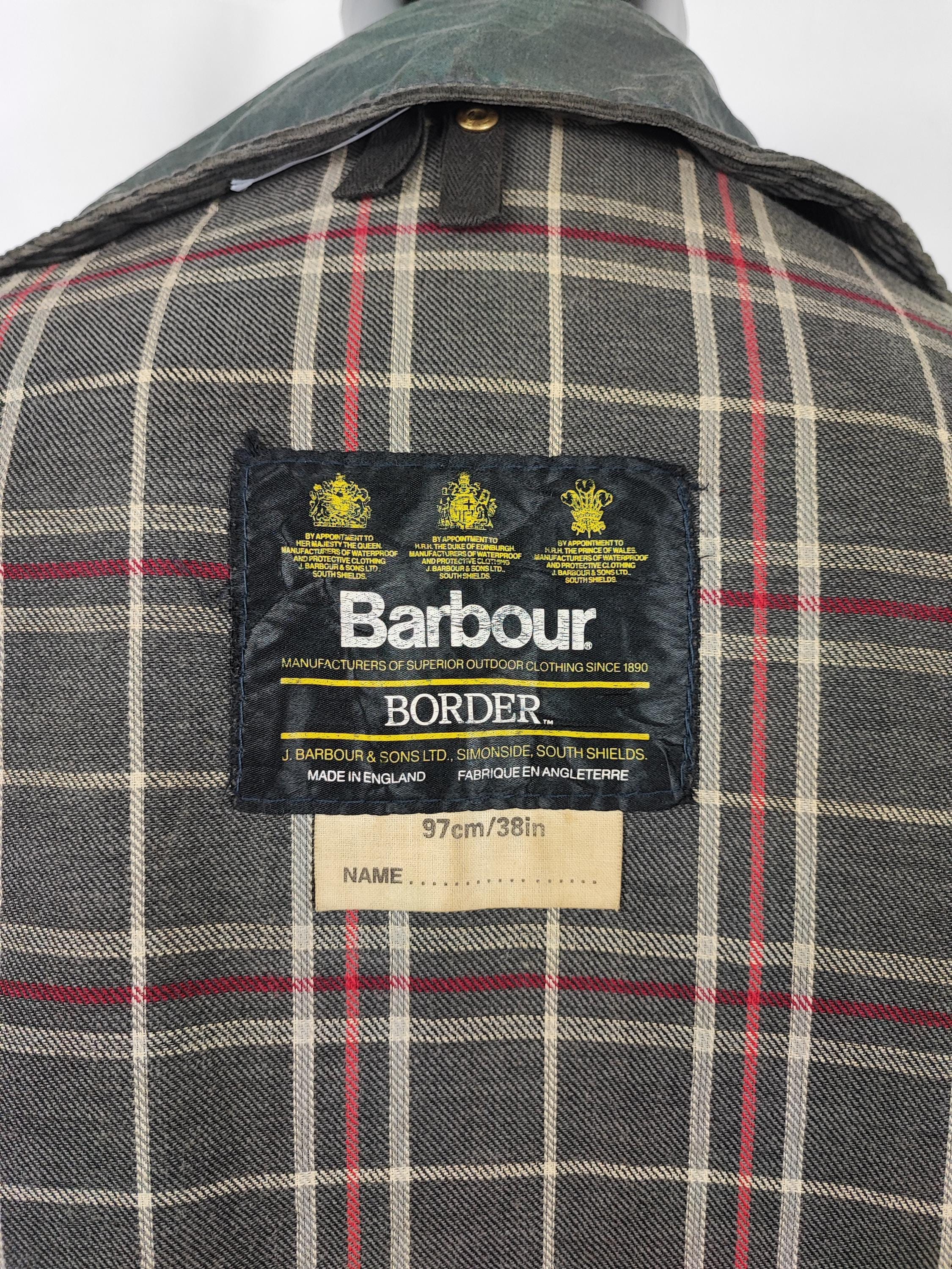 【もじゃ】Barbour 【Border】C38 Barbour Unisex Border Jacket Blue C38/97 Cm Medium Size 48 - Navy