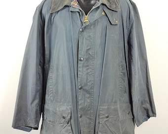 Barbour Men's Jacket Border blue Vintage C48/122 cm Xlarge- Navy wax Vintage Border Coat XL