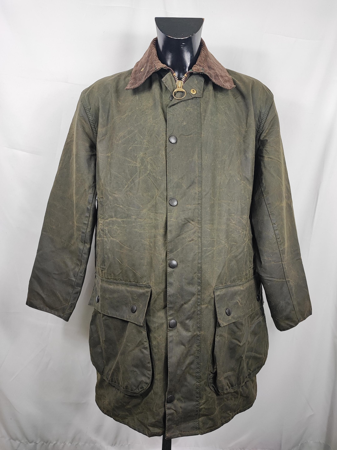 Buy Barbour Vintage Northumbria Jacket C40/102 Cm-green Waxed Northumbria  Jacket Size Medium/large Online in India