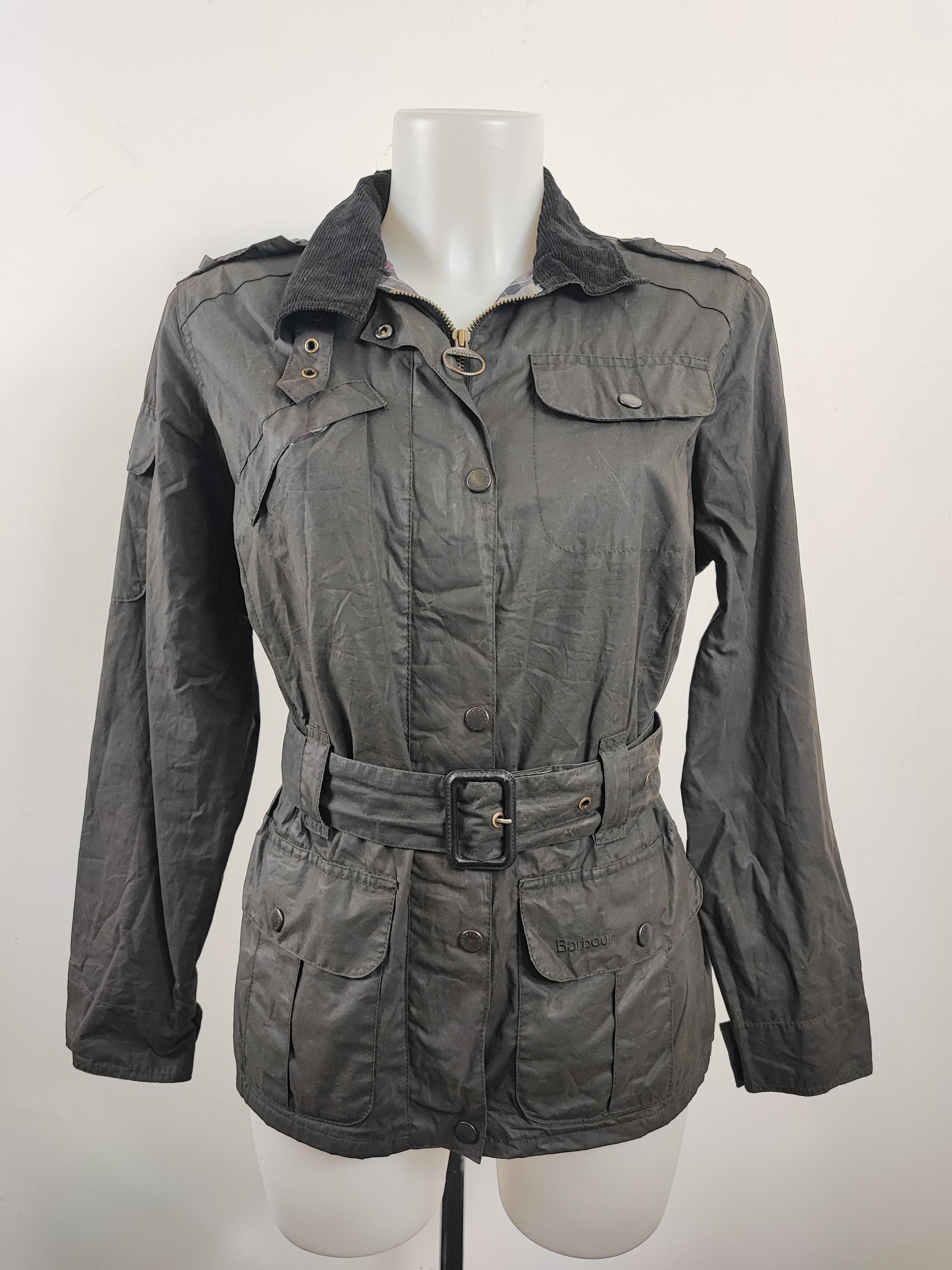 Barbour / FLY WEIGHT WAX AMELIA//44/コットン/CML/L2270 Barbour Black Wax Flyweight Amelia Short Jacket Medium Size 42