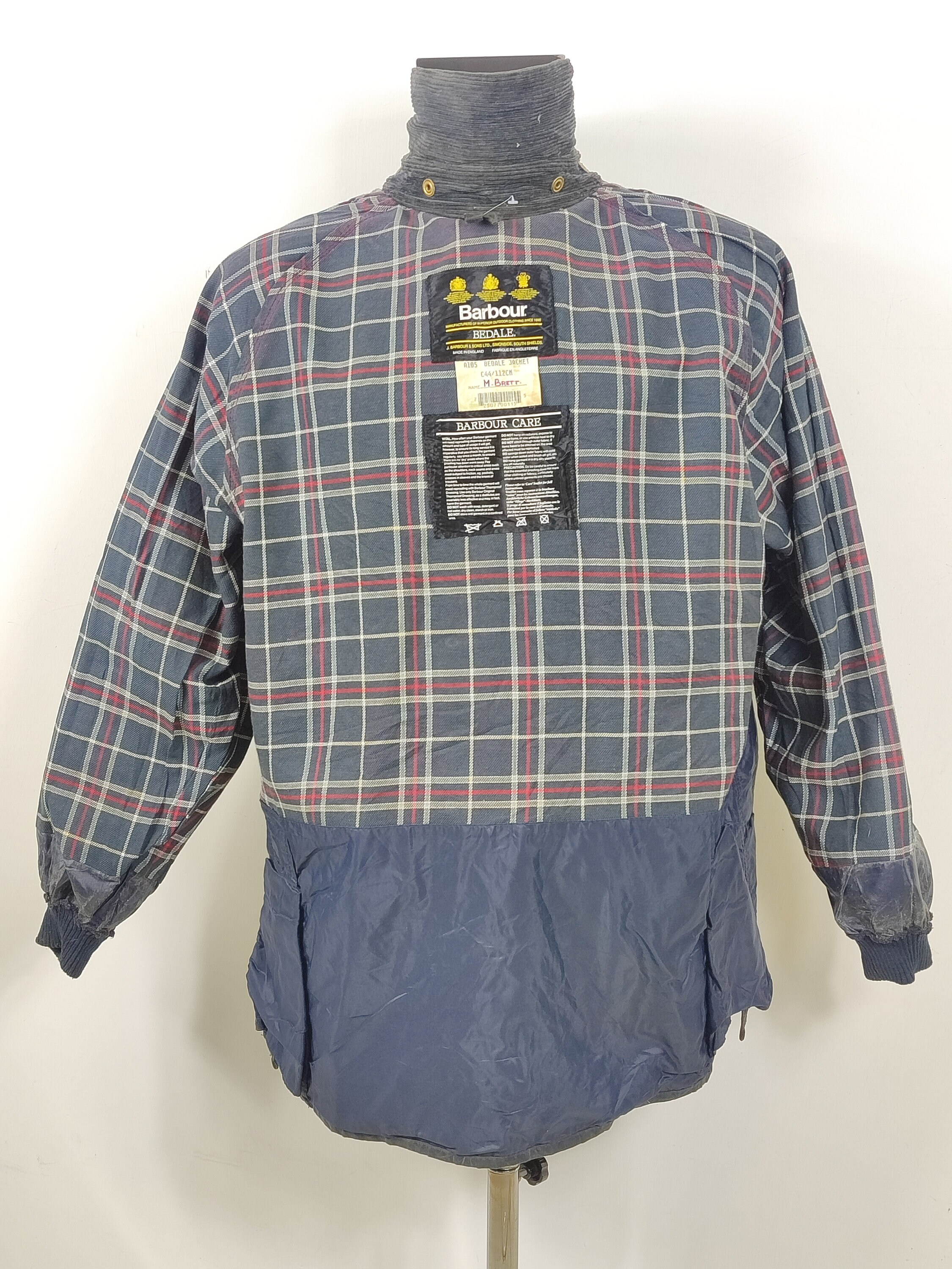 Barbour Bedale Men Vintage Blue C44 112 Cm Man Bedale Waxed Navy Jacket Size Large Etsy