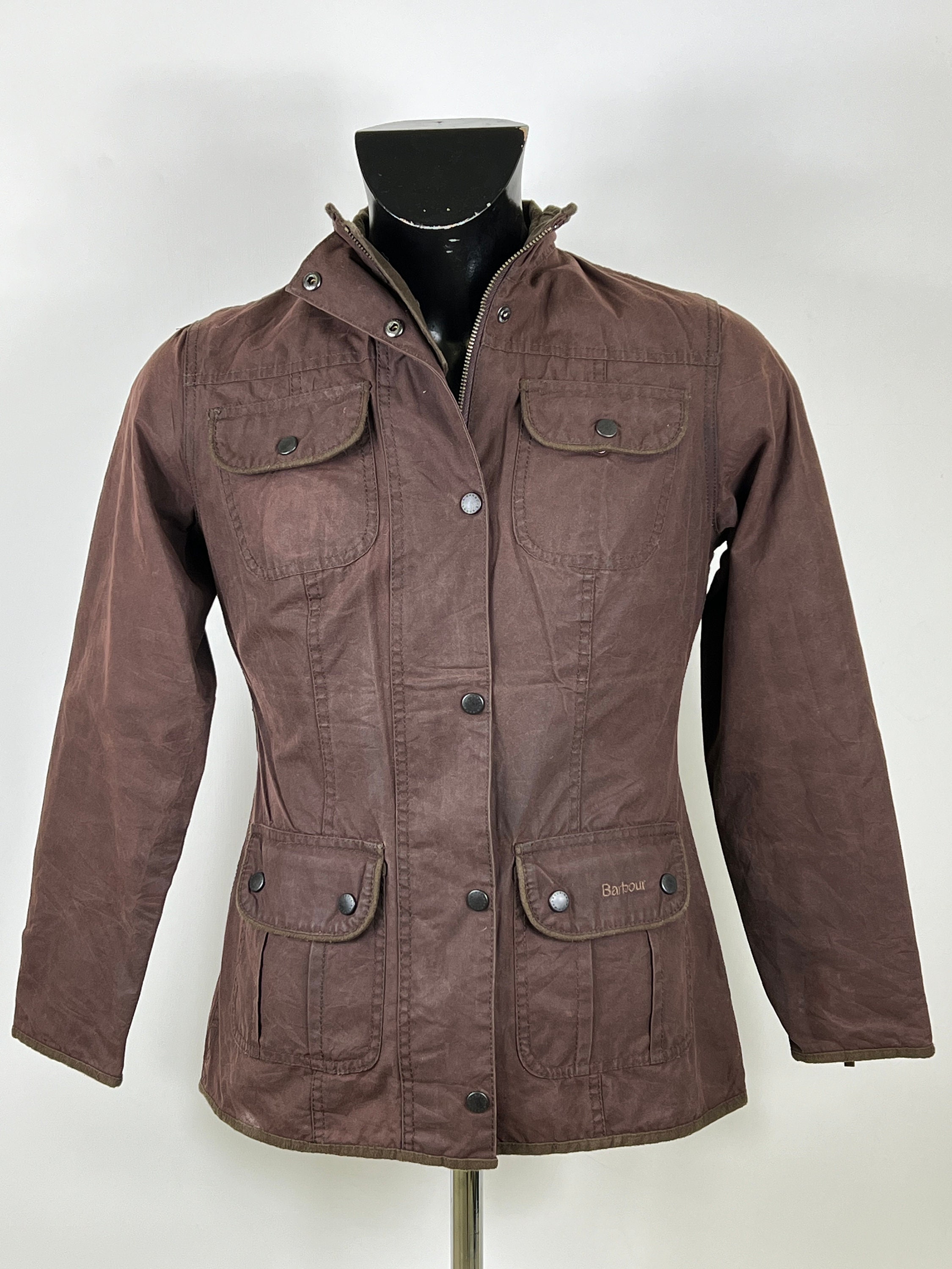 Veste femme courte marron Barbour UK8 Xsmall Veste courte marron ...