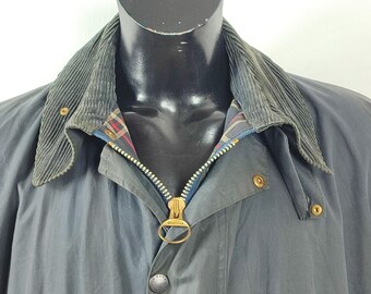 Barbour Border Blue Men's Waxed Cotton C46/117cm Man Navy Border