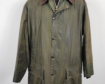 Barbour Border Green Men s Waxed Cotton C46 117 Cm Man Green Border Coat Size Xlarge Etsy Canada