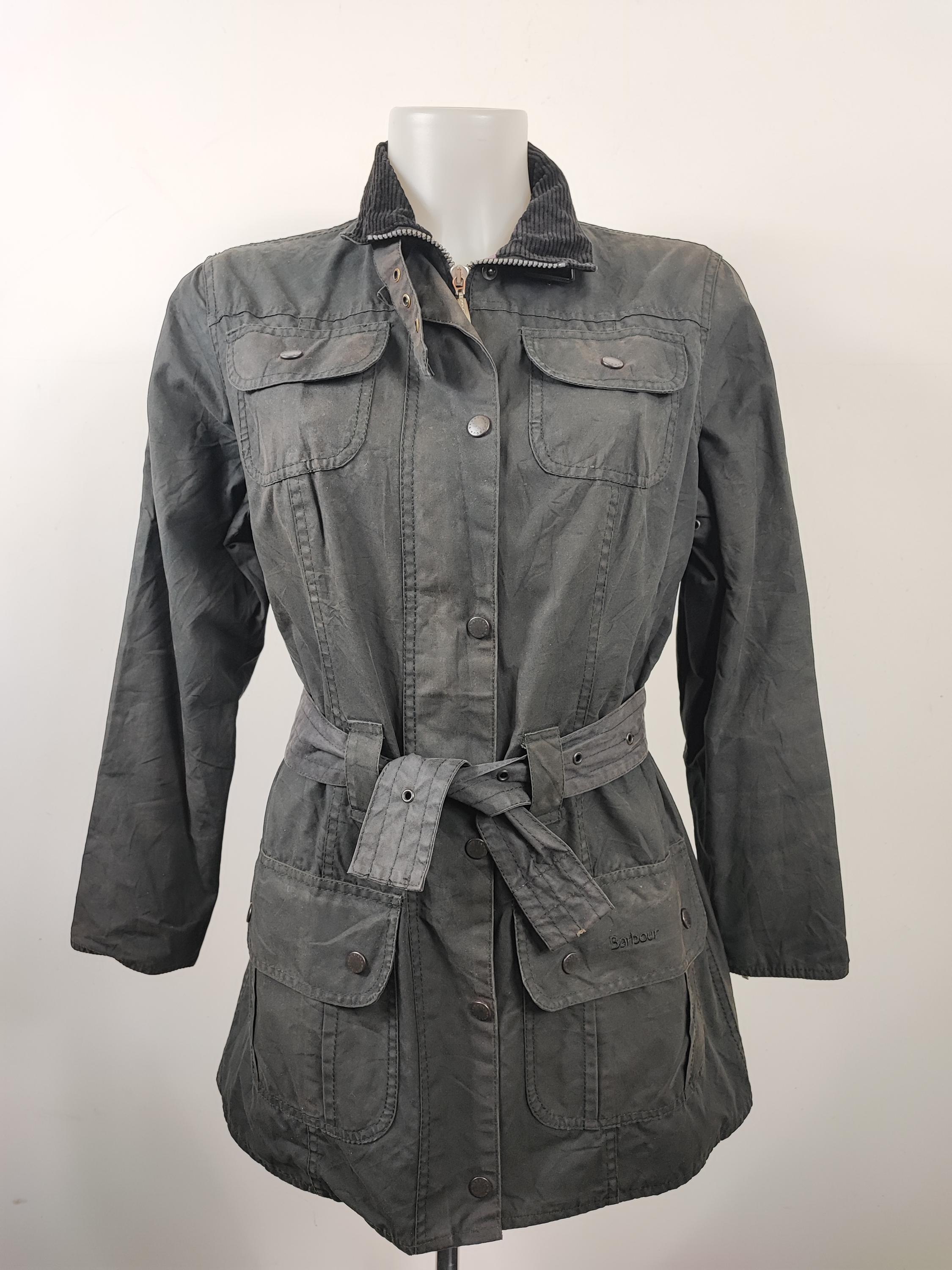Barbour Utility Medium 42 women s Black jacket Lady Black Utility Mac wax Jacket size uk12
