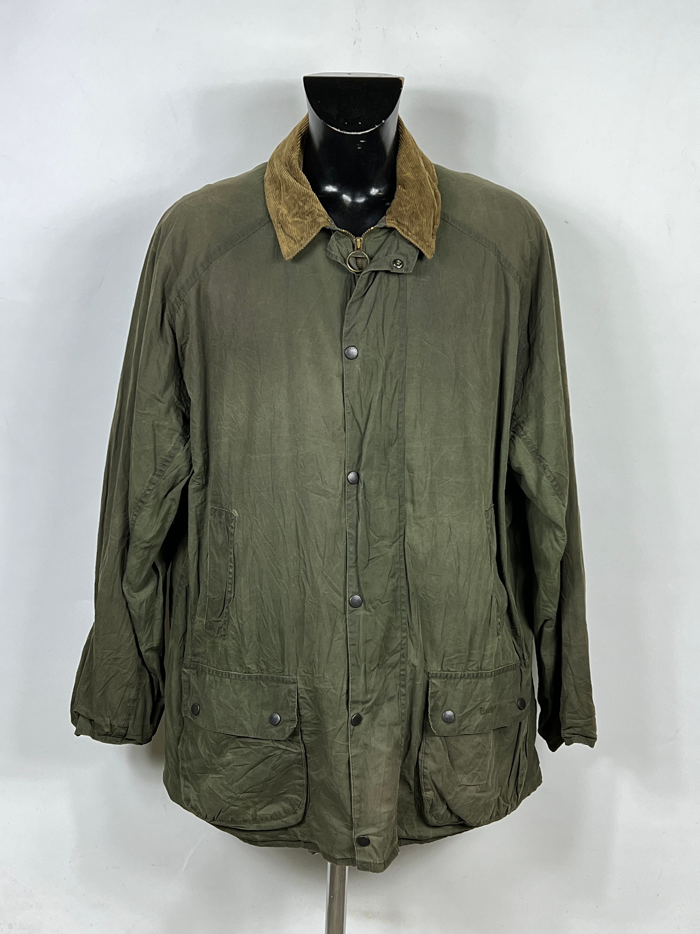 Barbour Green Waxed Jacket Men Xxlarge Beaumont Green Man