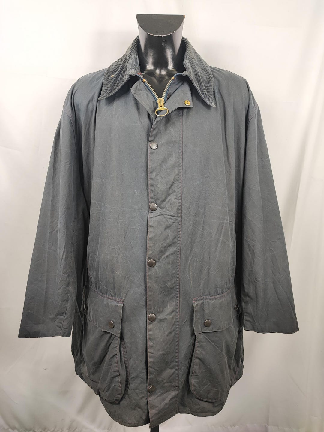 Barbour Blue Border Jacket Vintage Men Waxed C50/127 Cm - Man Navy Wax ...