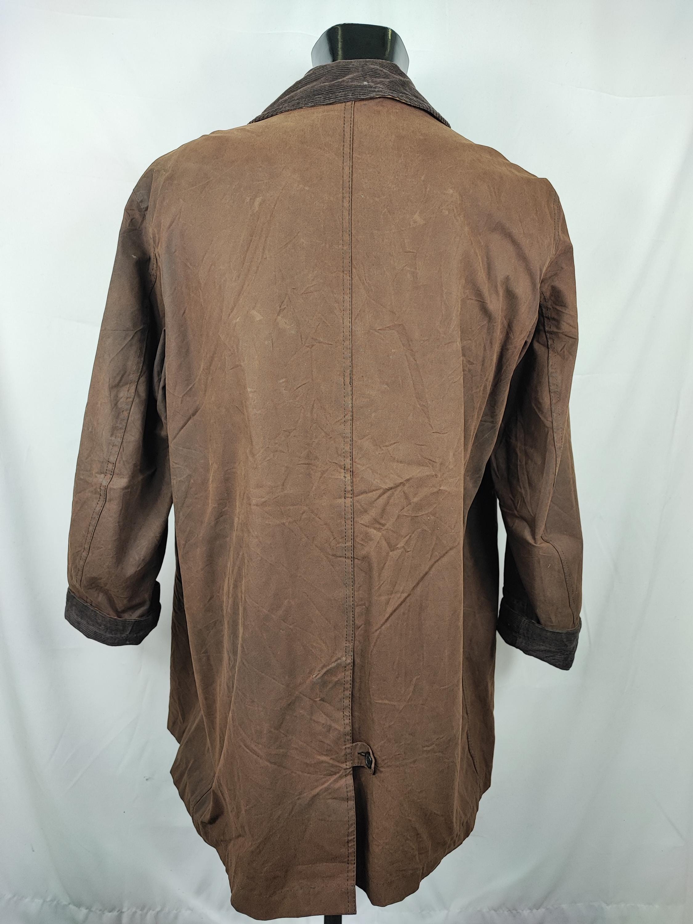 Barbour Man Merton Mac Brown Coat XL - Man Merton Brown Wax Trench