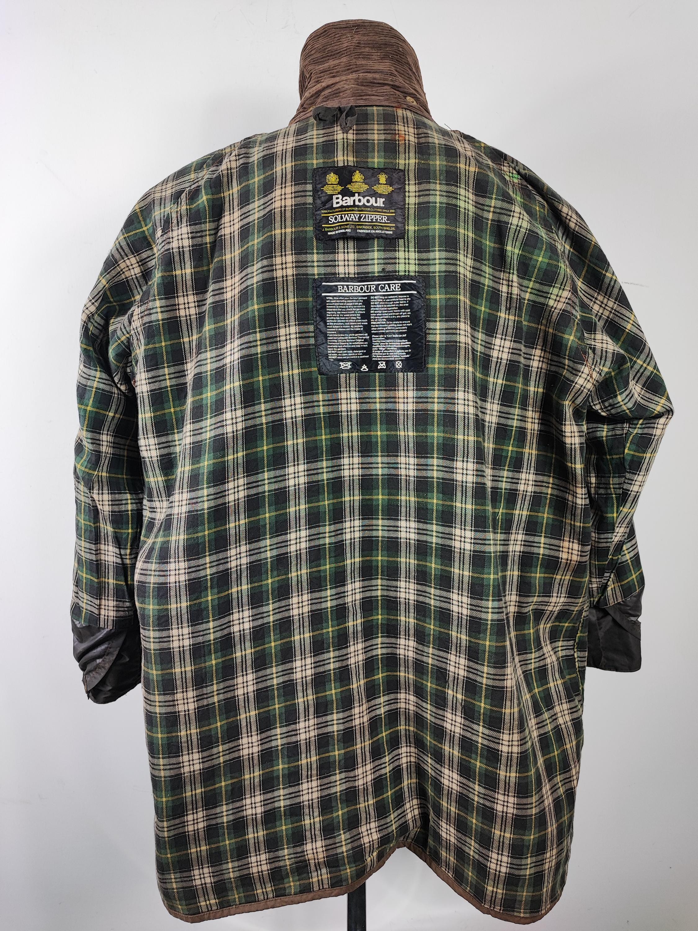 RARE Barbour Solway Zipper Waxed C46/117 Cm Xlarge- Man RARE Barbour Solway Zipper Waxed C46/117 Cm Xlarge- Man
