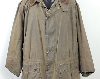 Barbour Men's Jacket Border Green Vintage C48/122 cm Xlarge- Green wax Vintage Border Coat XL