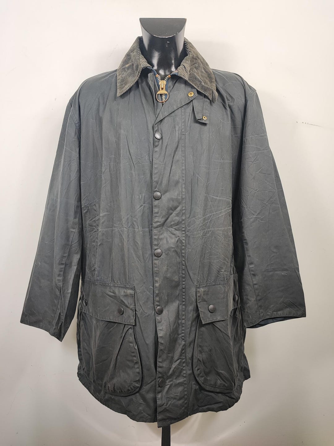 Mint 90s Barbour border 38 メンテ済 古着 90年代 バブアー Barbour BORDER ボーダー 旧3ワラント ワックス