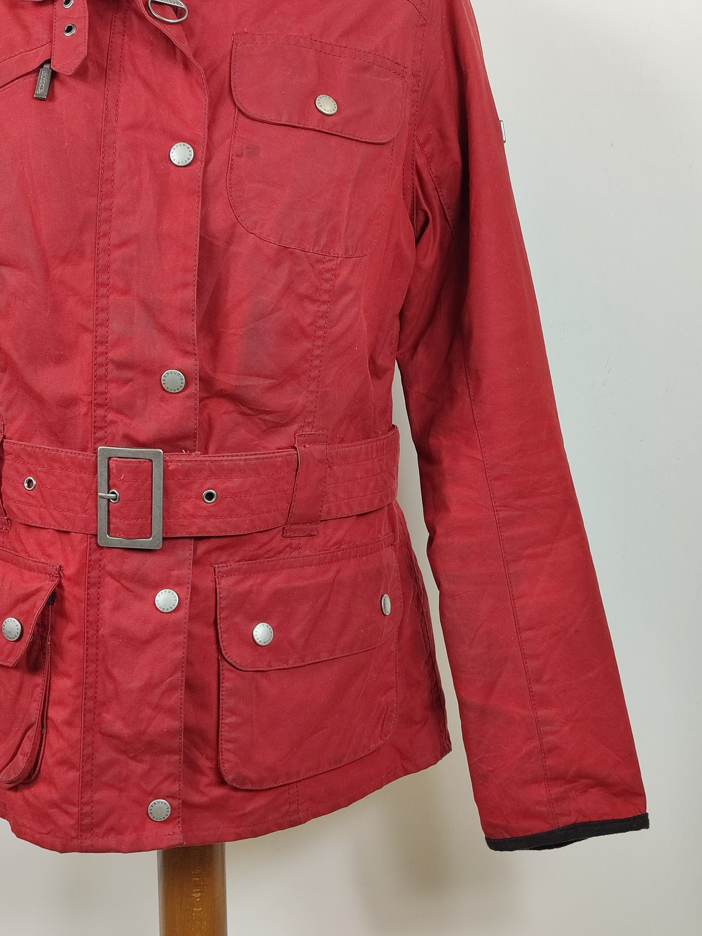 Barbour International Women s Red Jacket Medium UK12 lady International Red Jacket UK12 Etsy Canada