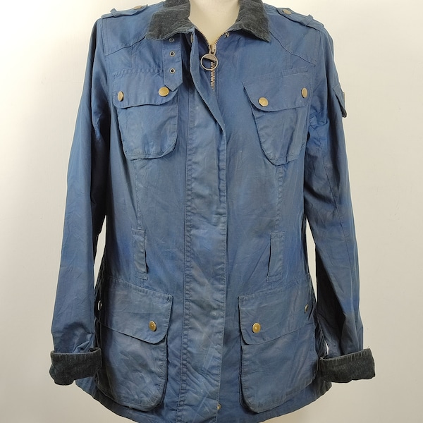 Giacca Barbour International blu Donna Medium UK12 -Lady Navy Oakwood jacket UK12 Size M