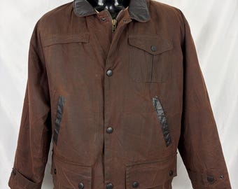 Barbour Men's Bushman Brown Jacket Medium - Man Wax Bushman Brown Jacket Size Medium