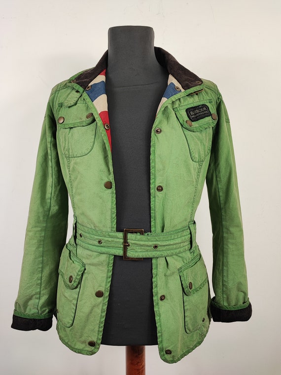 Barbour International Jacket Woman green XSMALL UK8 Green Lady International Union Jack jacket UK8 XSmall