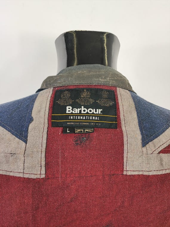 Barbour International blue wax jacket Large Man Navy Simonside Wax Jacket size L