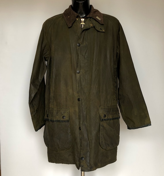 Mark Phillips Green Barbour Jacket Size Large Waxed and Waterproof