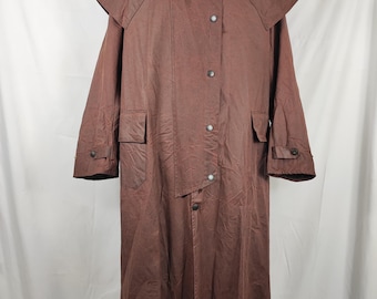 RARE Barbour STOCKMAN brown vintage C40/102 cm Man Brown wax Long Coat Size Large