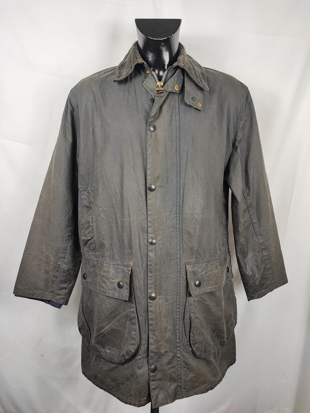 Barbour Border Jacket ダークブラウン C38/97CM Barbour Unisex Border Jacket Blue C38/97 Cm Medium Size 48 - Navy