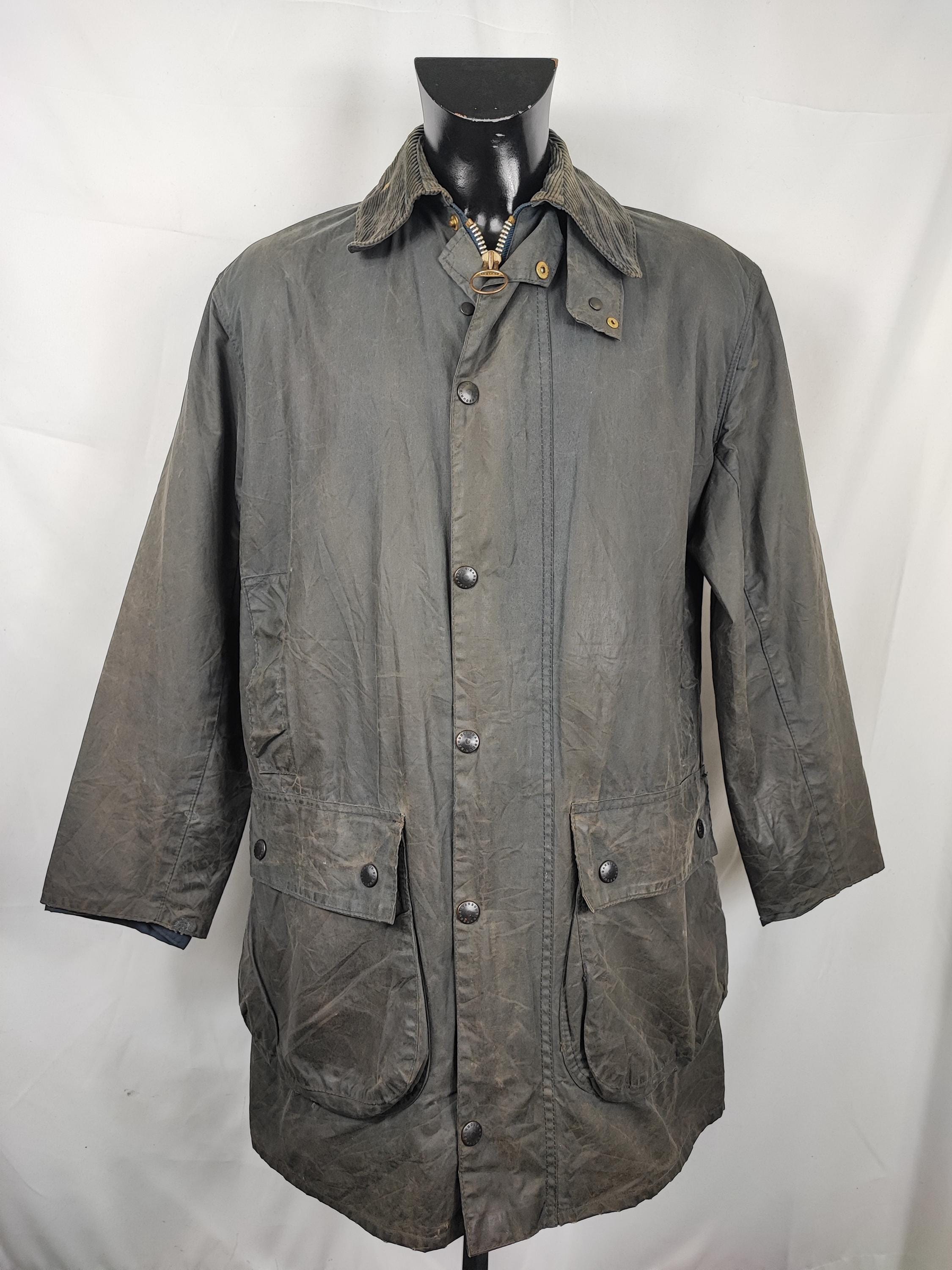 Barbour Unisex Border Jacket Blue C38/97 Cm Medium Size 48 - Navy