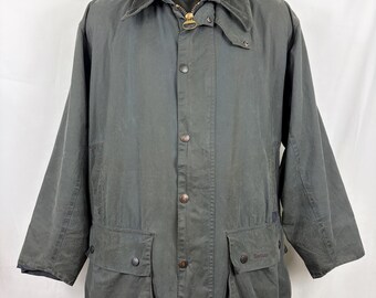 Barbour Men's Border Blue Waxed Cotton C44/112 cm Man Vintage Navy Border Coat Large/XL