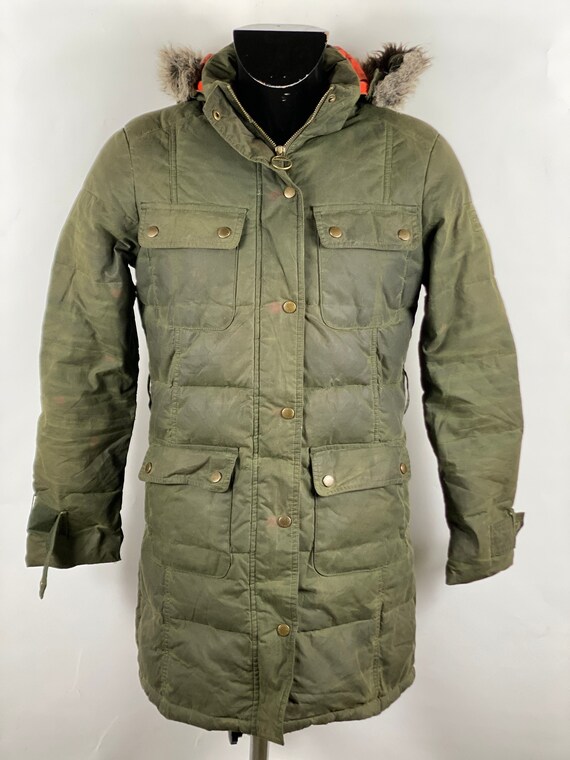 Down Jacket Woman Barbour Green Padded 