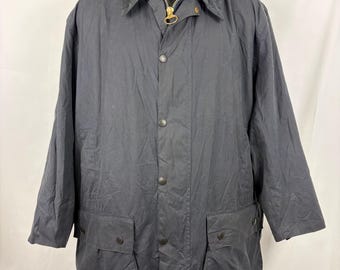 Barbour Unisex Border Jacket Blue C38/97 Cm Medium Size 48 - Navy