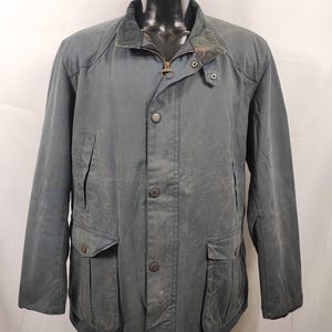 Barbour Men&#39;s Navy Wax Leeward Jacket XXL - Man Navy Wax Leeward Jacket Size XXLarge