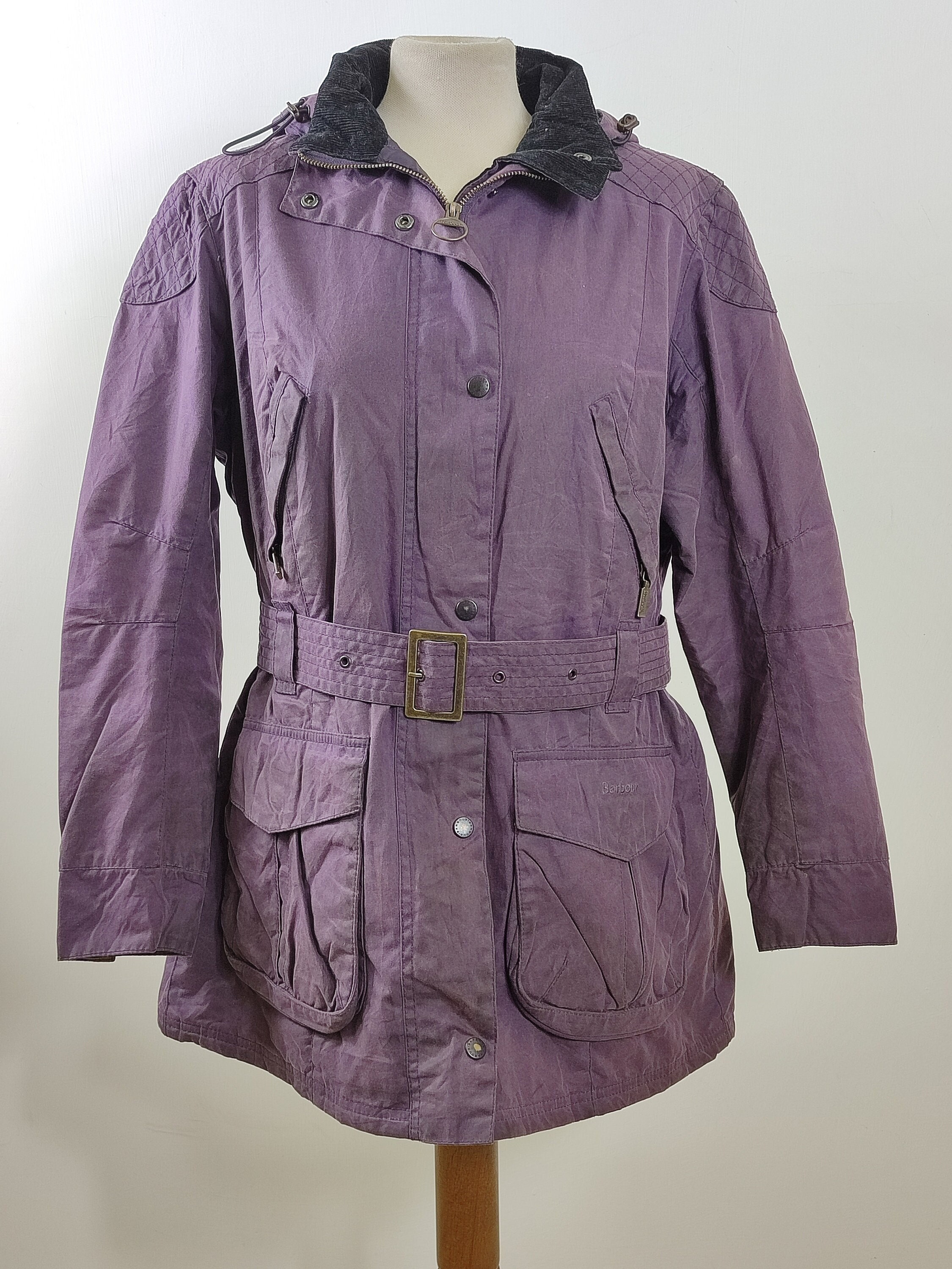 Barbour レアヴィンテージフード付きブラウンジャケット UK16 バブアー Barbour レアヴィンテージフード付きブラウンジャケット UK16 バブアー