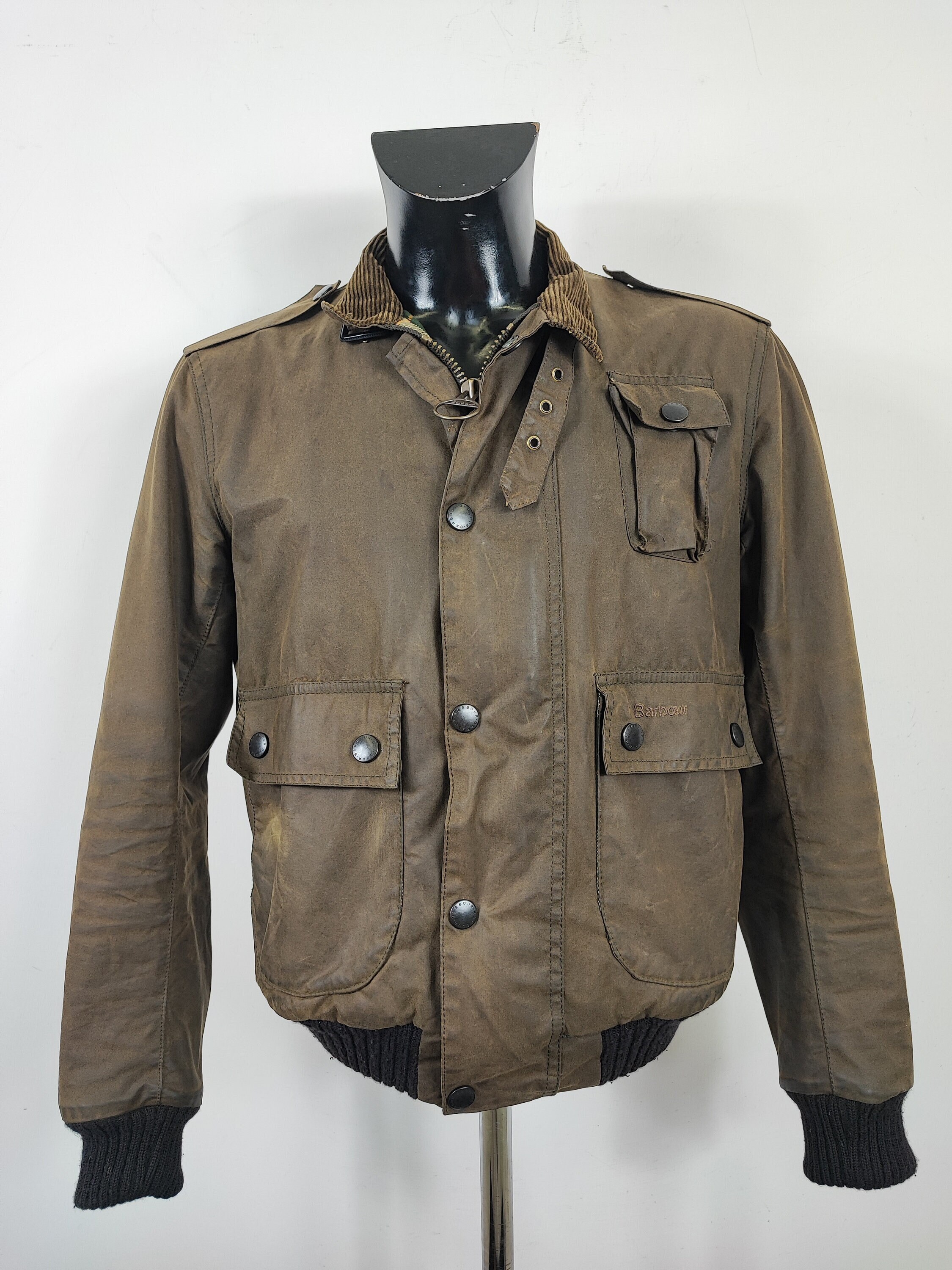 Barbour Men s Jacket Ford Army Jacket Small Green Man Green Wax Ford Army Jacket Size S Etsy