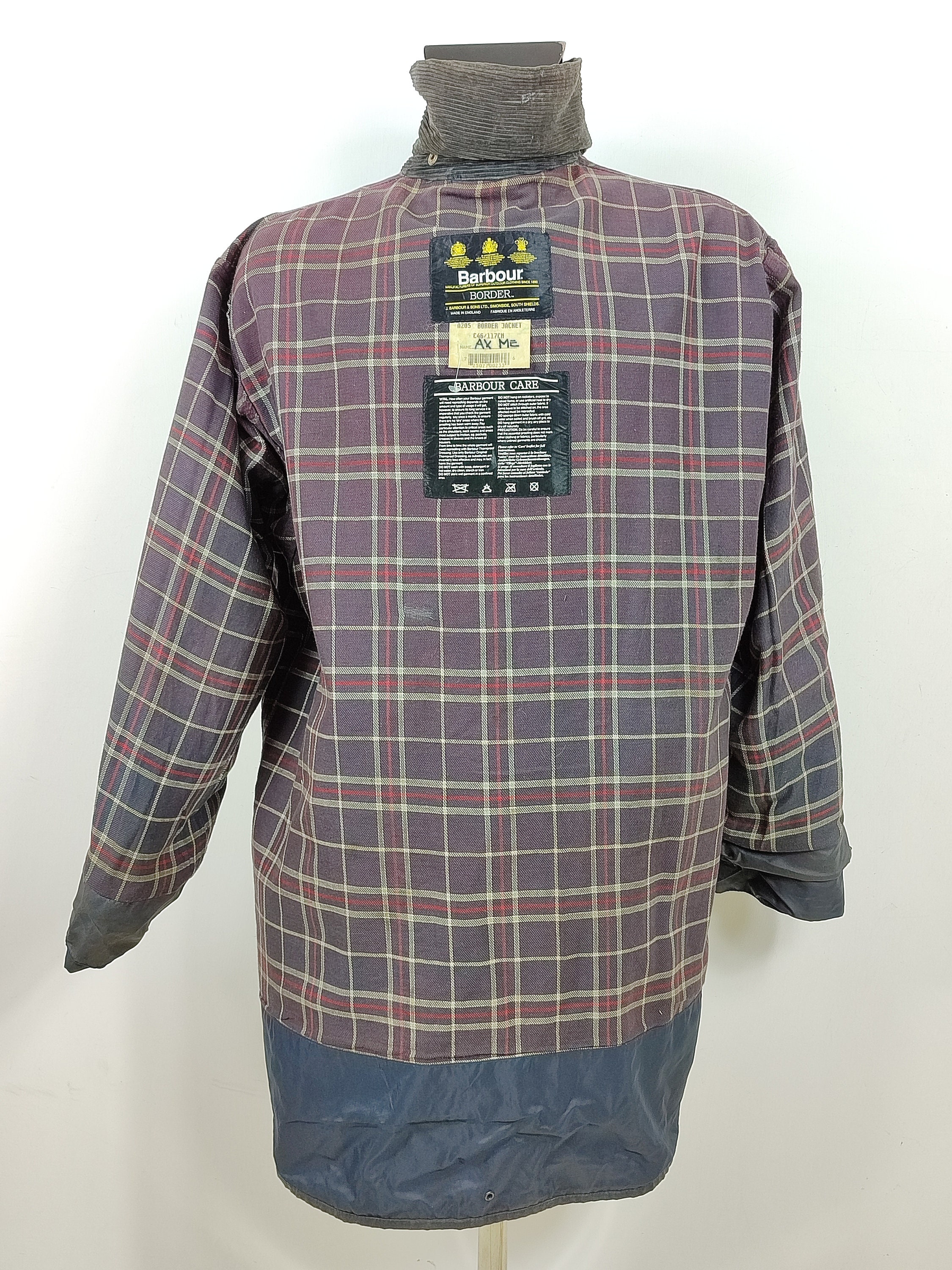 Barbour Border Blue Jacket Vintage Waxed C46/117 Cm - Navy