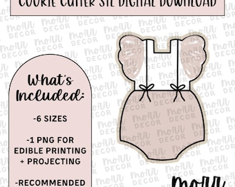 Ruffled Onesie Cookie Cutter Digital Download | Baby Girl STL File Download | Baby Shower Cutter File Download