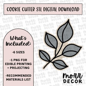 Wedding Leaf 1 Cookie Cutter Digital Download | Wedding STL File Download | Bridal Shower Cutter File Download