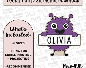 Customizable Monster Cookie Cutter Digital Download | Halloween STL File Download | Spooky Cutter File Download