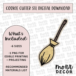 Broomstick Cookie Cutter Digital Download | Halloween STL File Download | Witch Halloween Cookie Cutter File Download