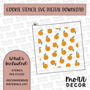 Cutie Orange 2-Part Cookie Stencil DIGITAL DOWNLOAD | Baby Shower Cookie Stencil Digital Download