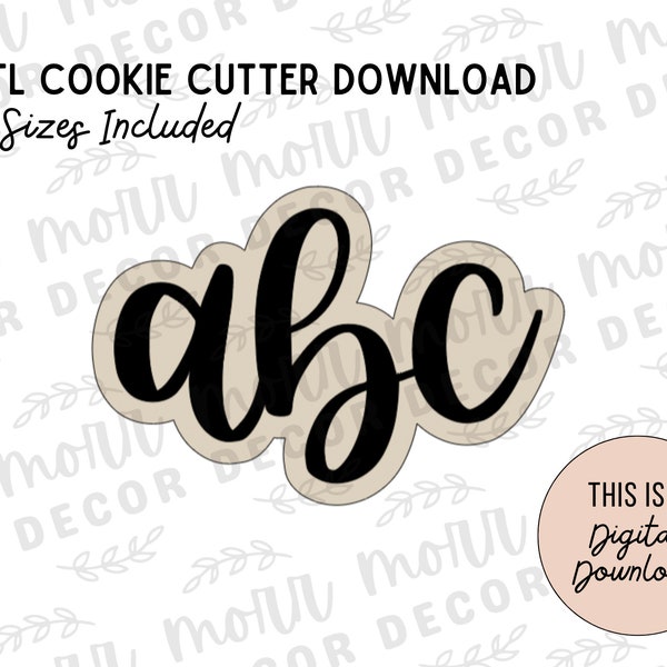 ABC Cookie Cutter Digital Download | STL File Download | Back to School Cookie Cutter File Download