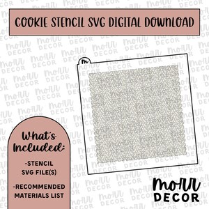 Knit Pattern Cookie Stencil DIGITAL DOWNLOAD | Sweater Pattern Cookie Stencil Digital Download | Stencil SVG File